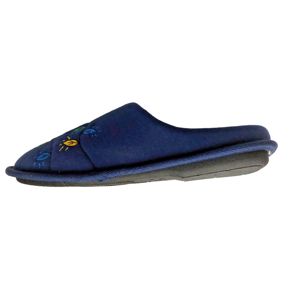 Club Room Men's Navy Blue Embroidered Indoor/Outdoor Slippers Size Medium 8-9 - Picture 9 of 16